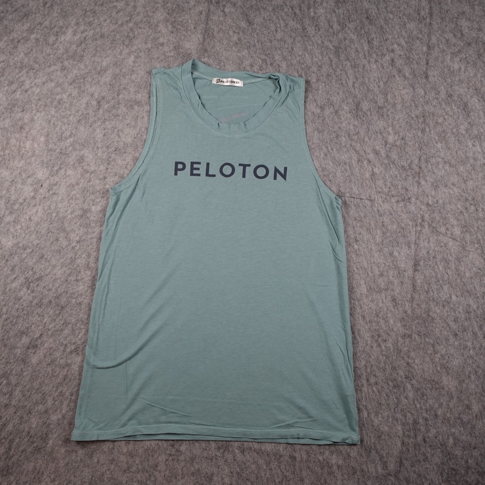 Peloton Top Womens Extra Small Green Muscle Tank Sleeveless Rainbow Burst Logo
